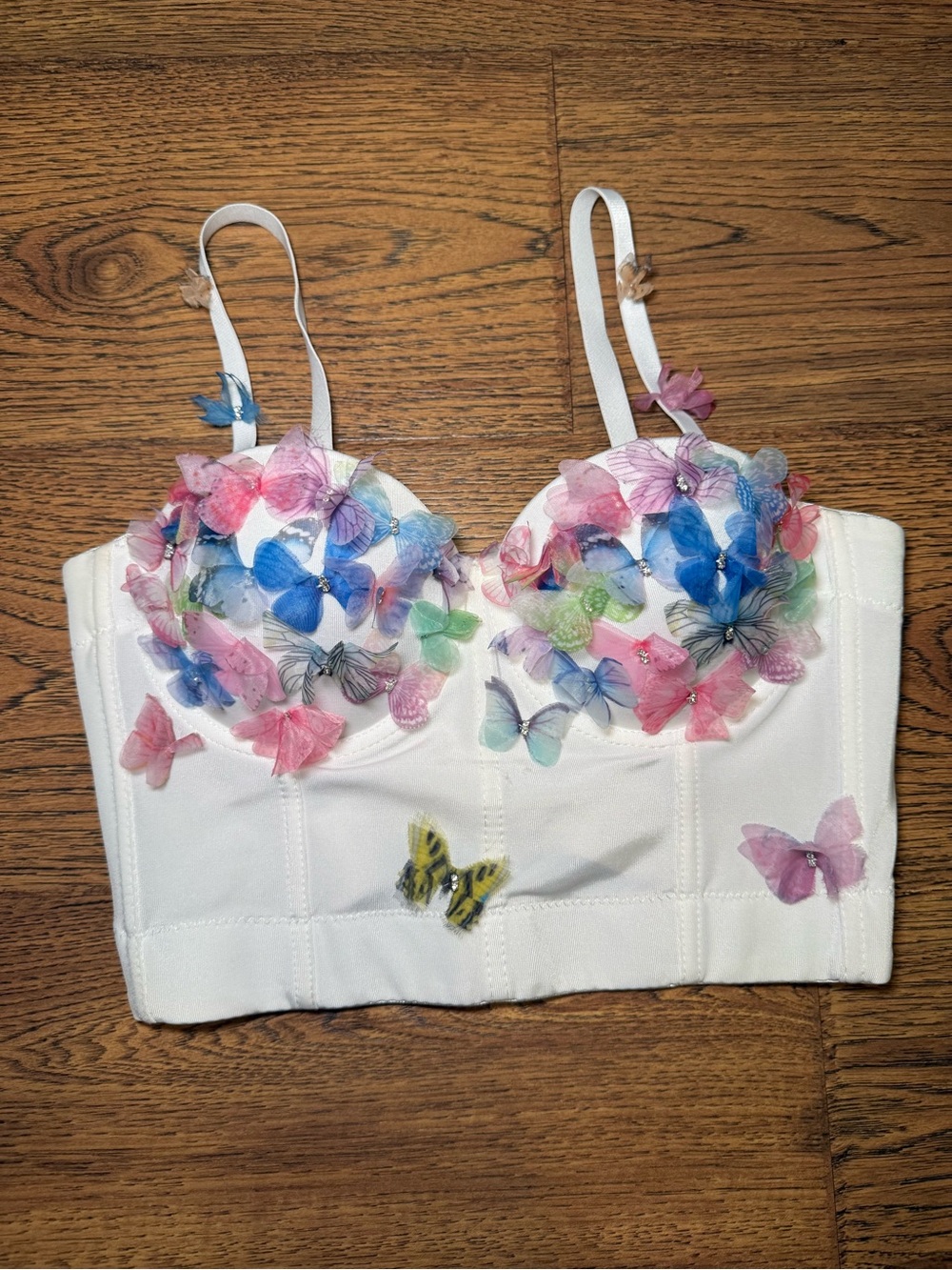 Rave festival butterfly corset crop top